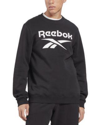 Reebok Mens Identity Fleece Stacked Logo Crew Sweatshirt - Black product image