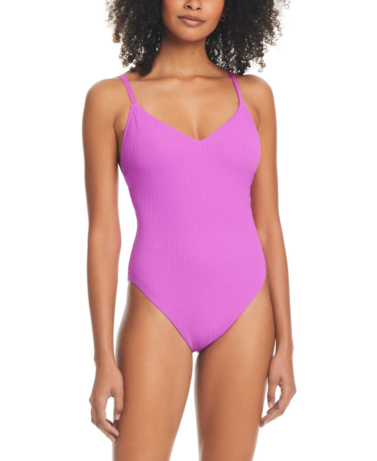 Sanctuary Womens Strappy-Back High-Leg One-Piece Swimsuit Product Image