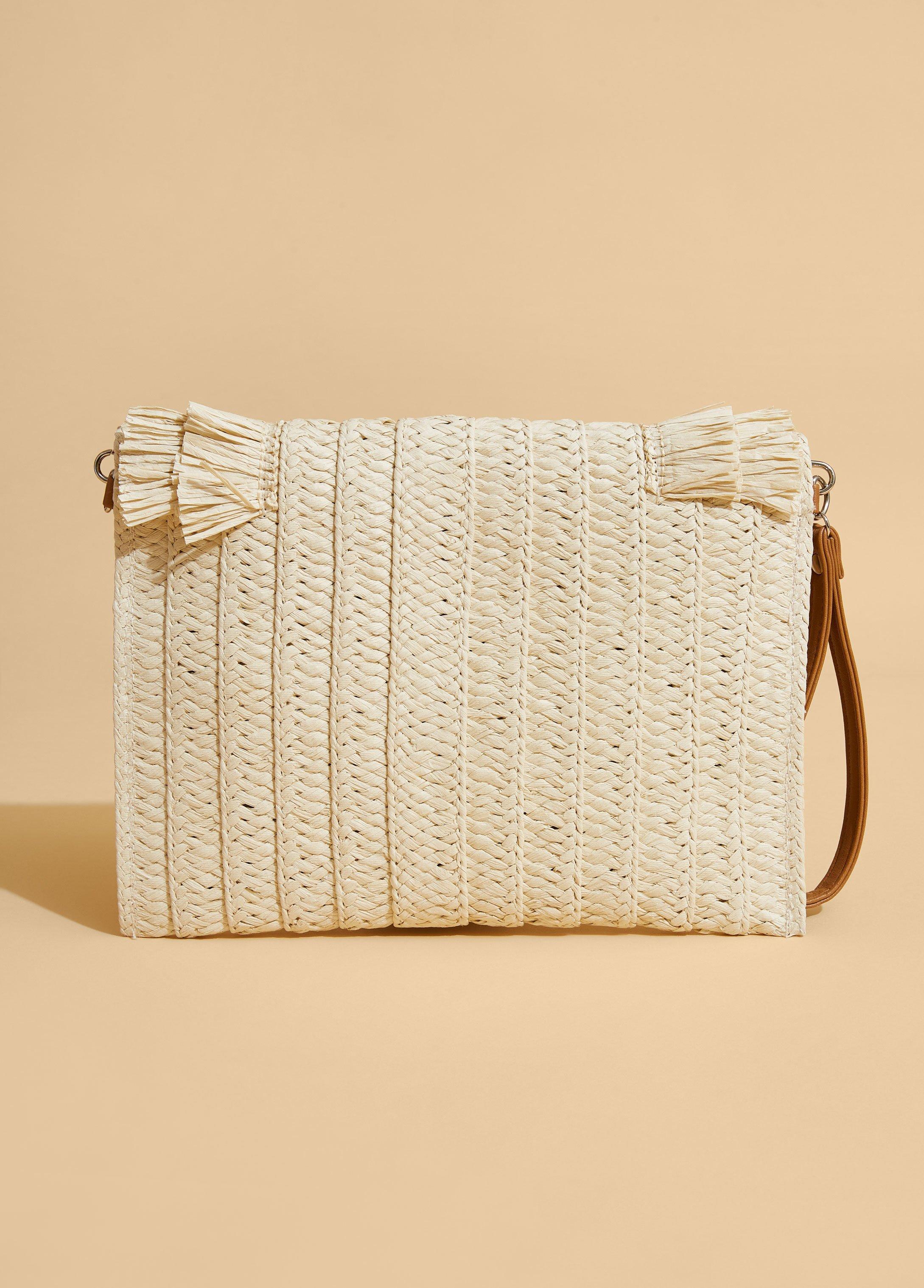 Tiered Fringe Straw Clutch Product Image