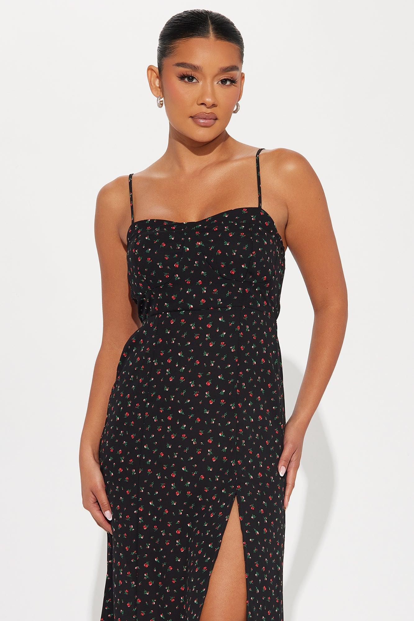 My Darling Floral Midi Dress - Black/combo Product Image