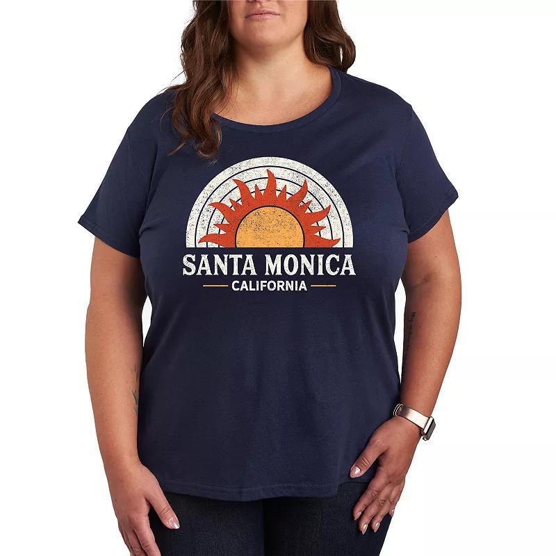 Plus Santa Monica California Sun Graphic Tee, Womens Product Image