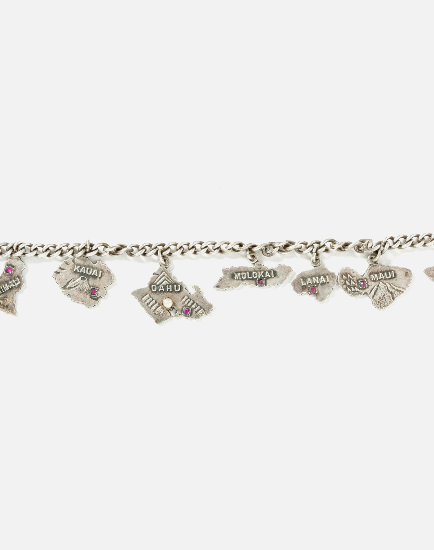 40's Hawaiian Islands Sterling Silver Charm Bracelet Female Product Image