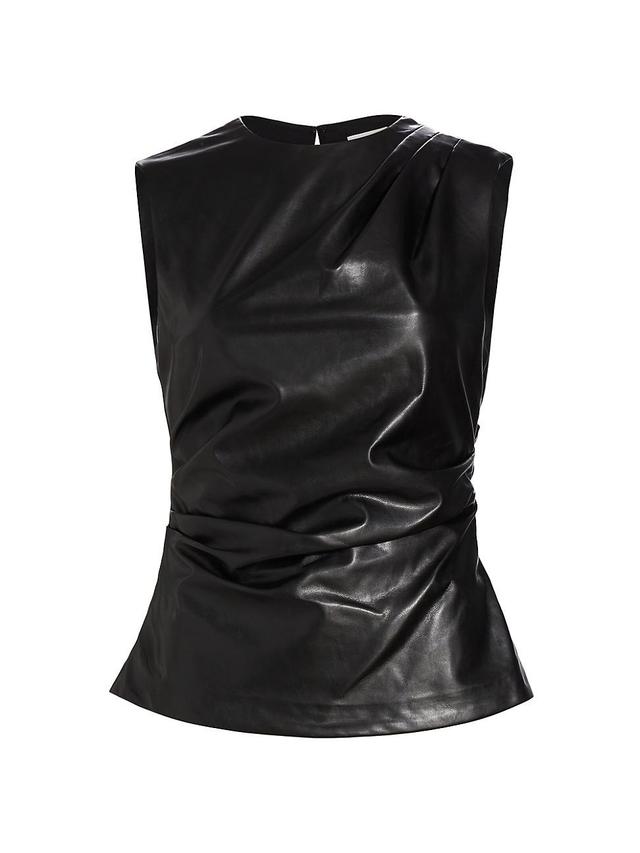 Womens Wynter Draped Faux-Leather Top Product Image