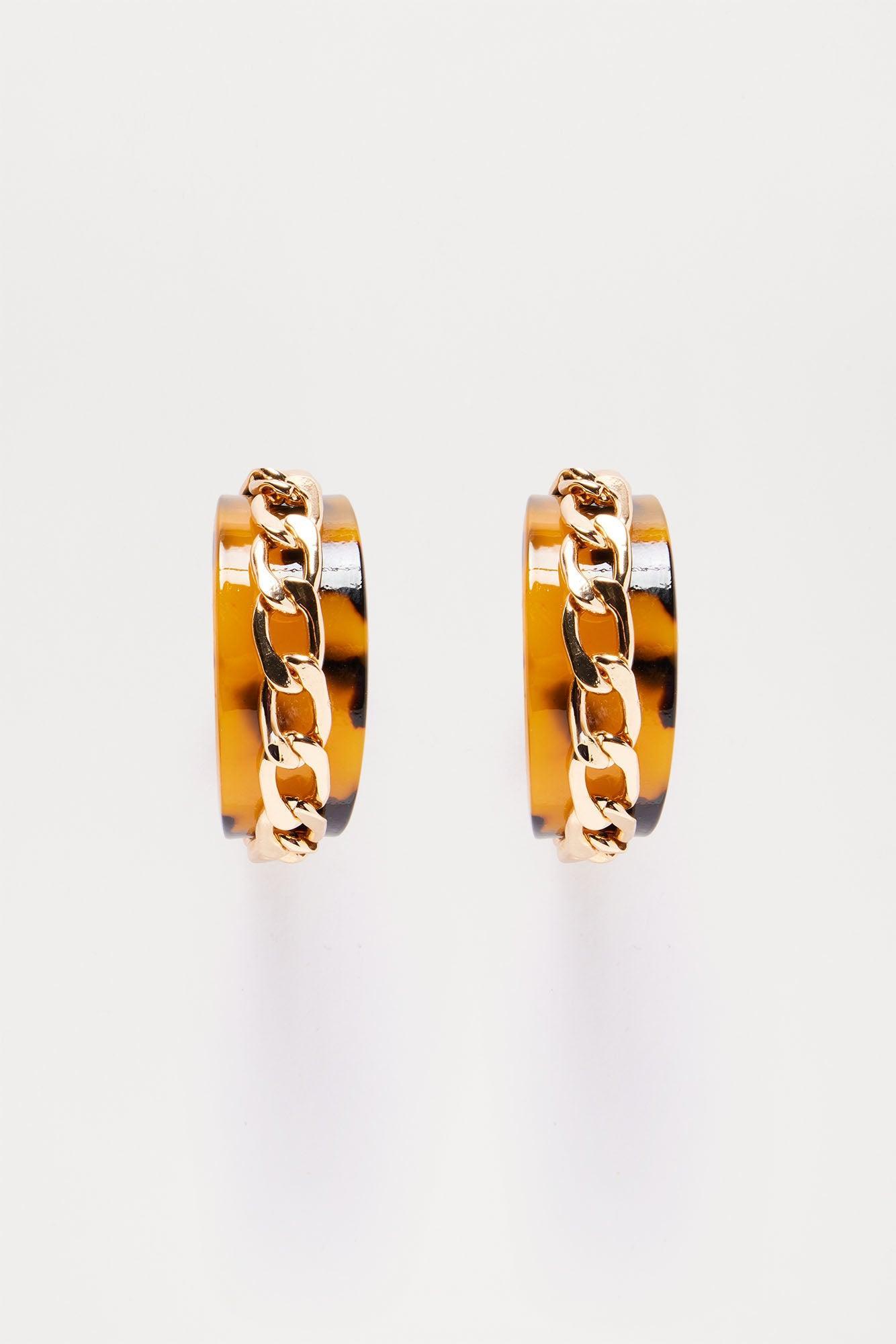 Be Realistic Hoop Earrings - Tortoise Product Image