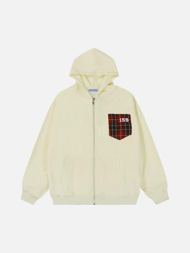 Aelfric Eden Plaid Pocket Zip Up Hoodie Product Image