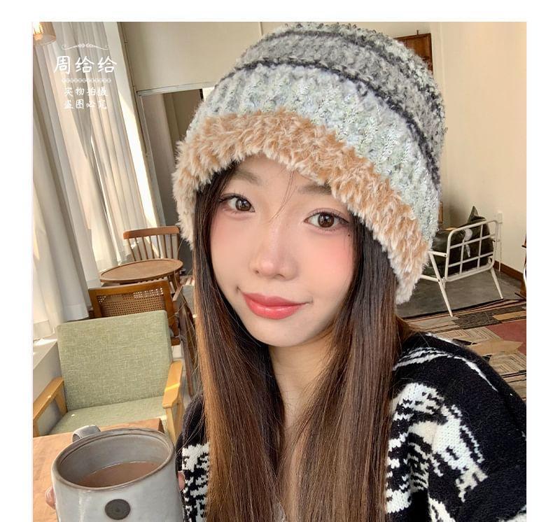 Faux Fur Knit Bucket Hat Product Image