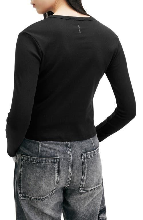 Stevie Long Sleeve Organic Cotton T-shirt In Black Product Image