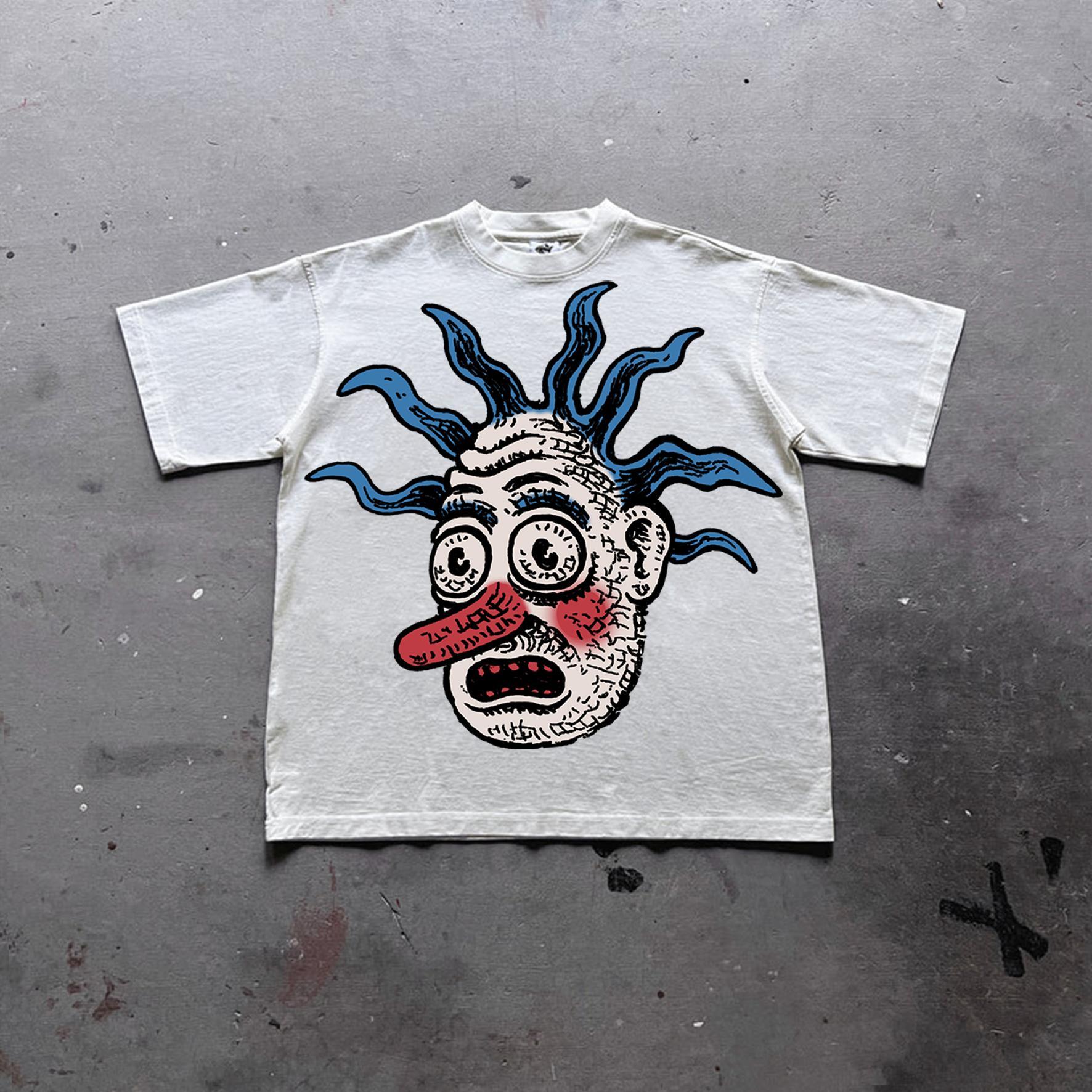 Funny Cartoon Avatar Graphics Print Cotton T-Shirt Product Image