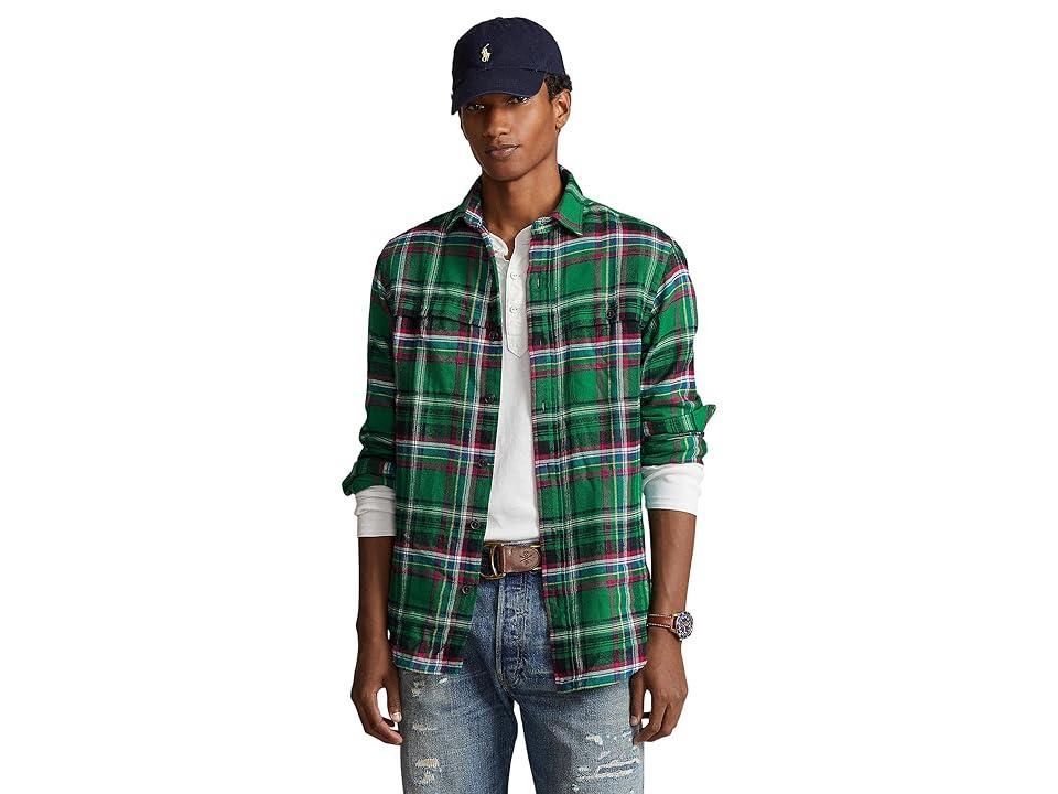 Mens Ranch Plaid Button-Front Shirt Product Image