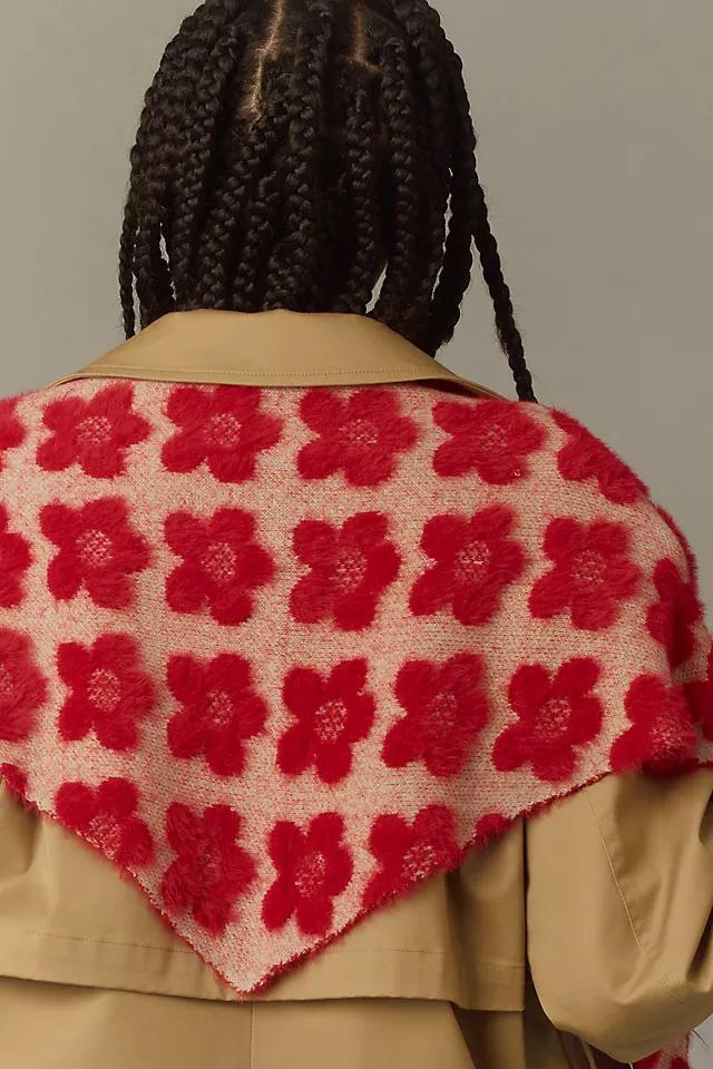 Maeve Fuzzy Floral Triangle Scarf Product Image