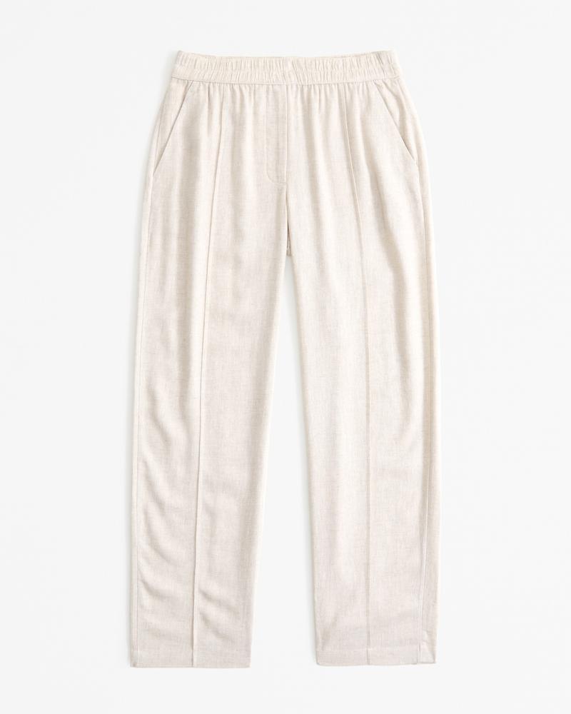 Straight Linen-Blend Pull-On Pant Product Image