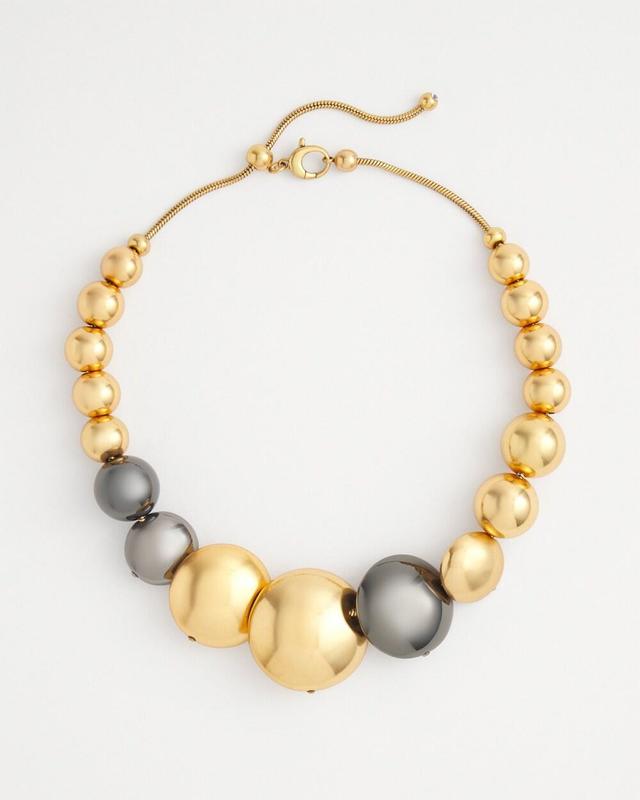 Mixed Metal Sphere Bib Necklace   Chico's - Mixed Metals - Women Product Image