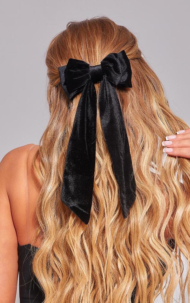 Black Velvet Hair Bow Product Image