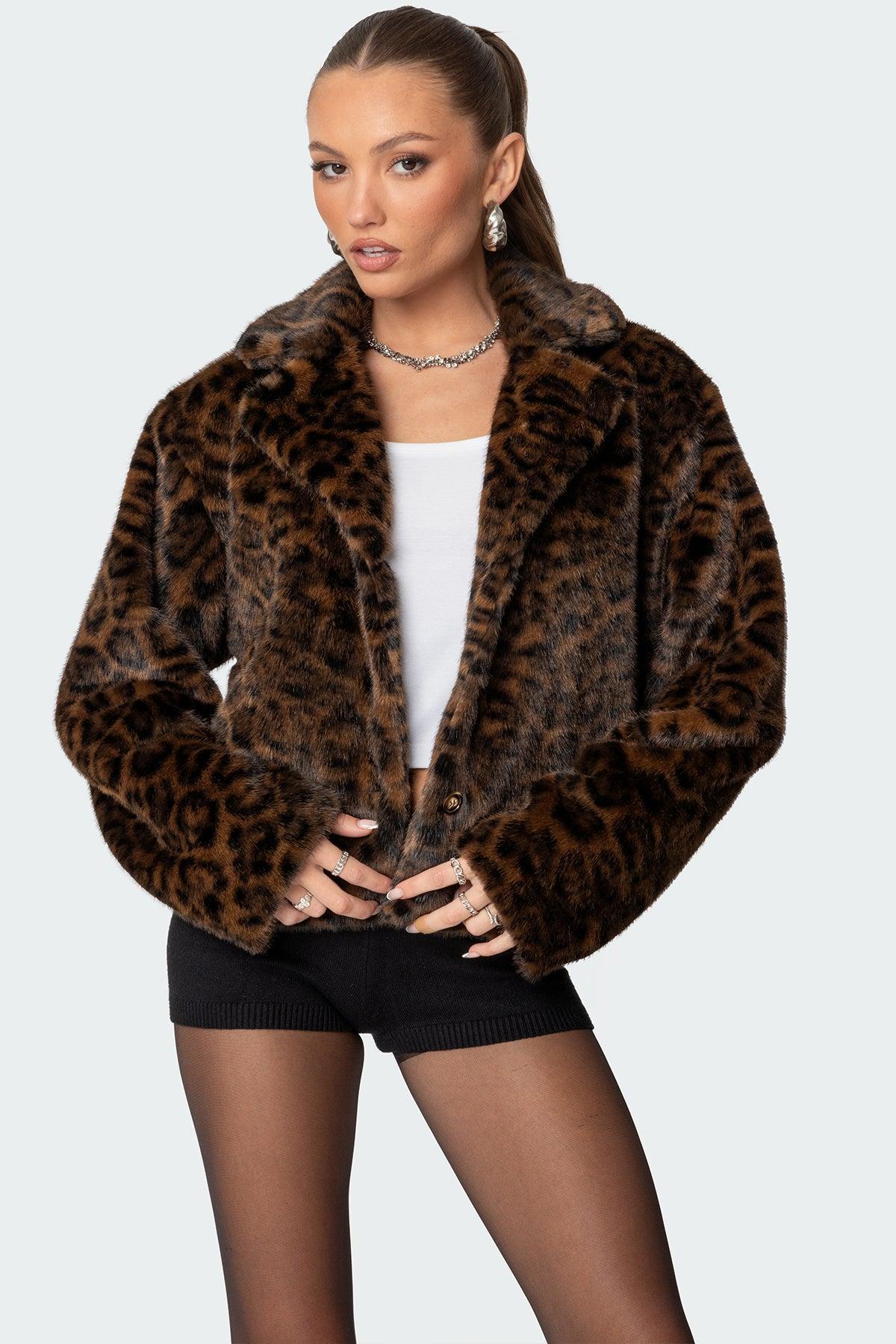 Lady Leopard Faux Fur Jacket Product Image