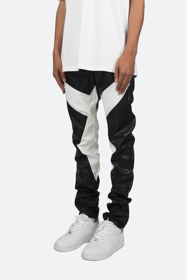 S192 Leather Pants - Black/White Product Image