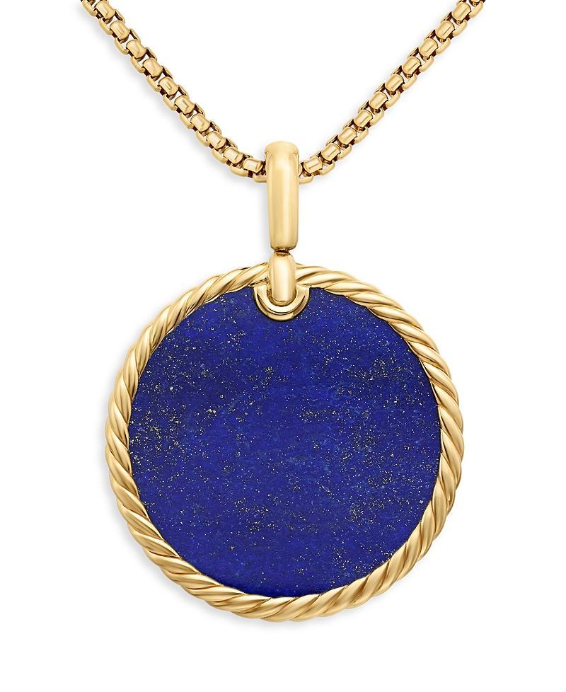 David Yurman Dy Elements Disc Pendant in 18K Yellow Gold with Lapis Product Image