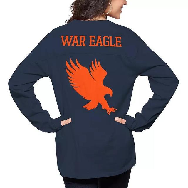 Womens Pressbox Royal Kansas Jayhawks The Big Shirt Oversized Long Sleeve T-Shirt Product Image