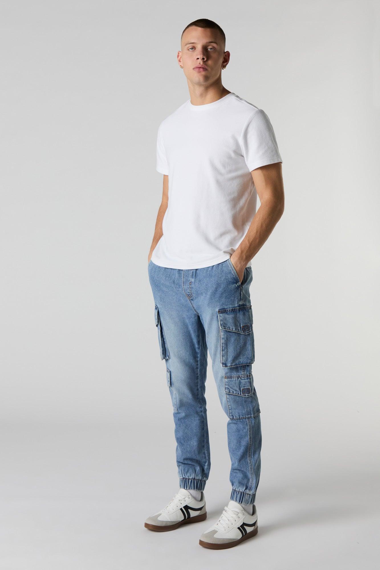 Denim Multi Pocket Cargo Jogger Male Product Image