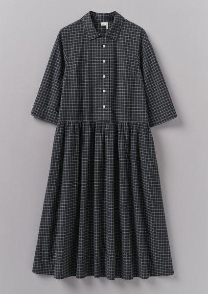 Graph Check Cotton Cashmere Shirt Dress | Slate Product Image