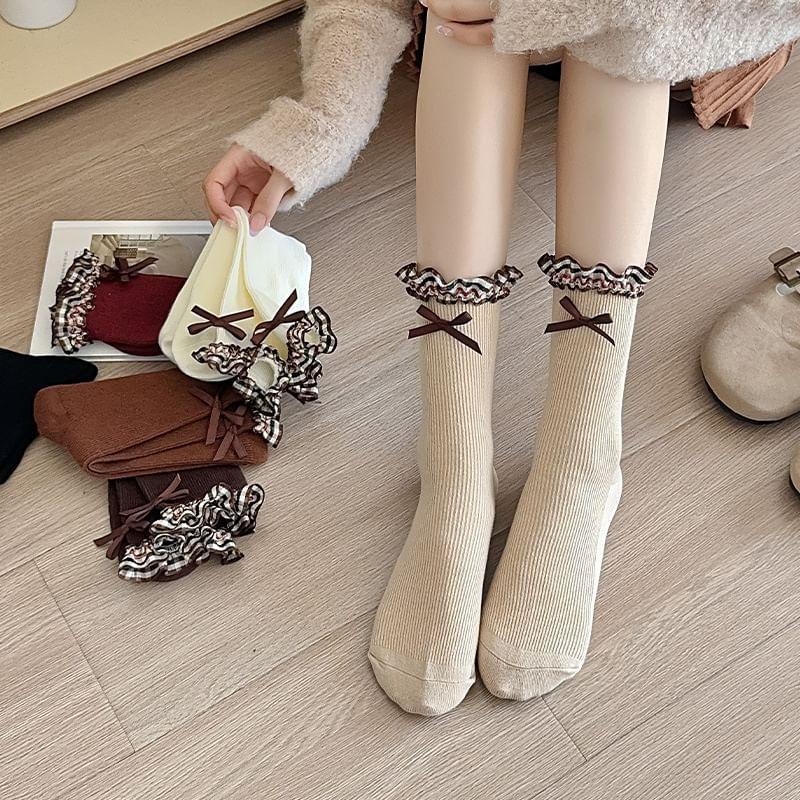 Bow Frill Trim Socks Product Image