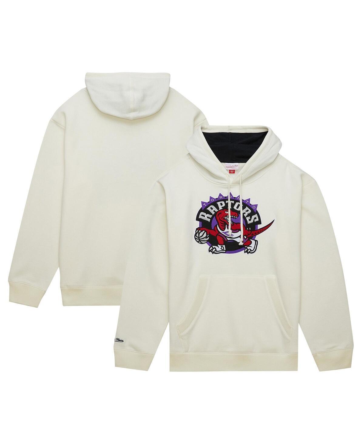 Mens Mitchell & Ness Cream Toronto Raptors Hardwood Classics Vintage Pullover Hoodie Product Image