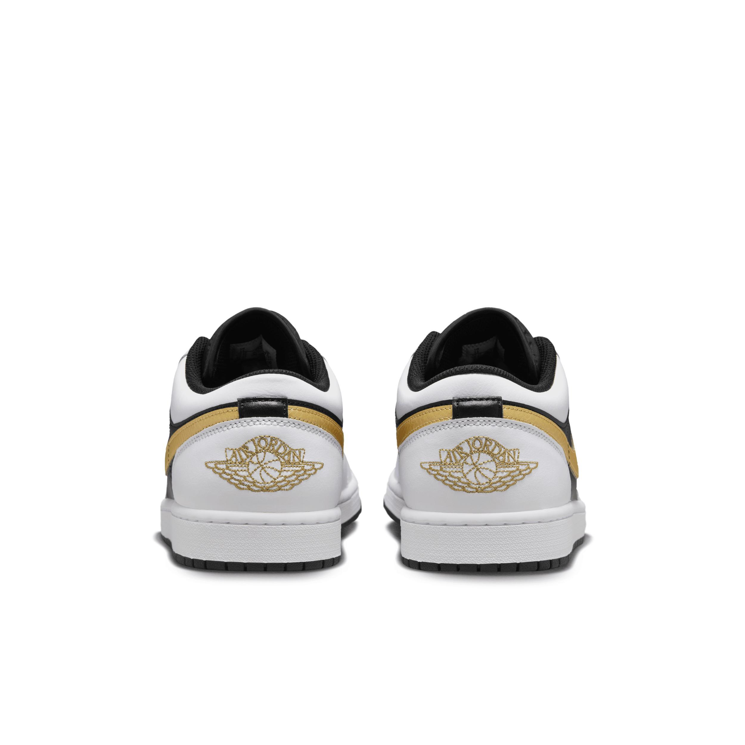 Jordan Mens Jordan AJ 1 Low - Mens Shoes Gold/White/Black Product Image