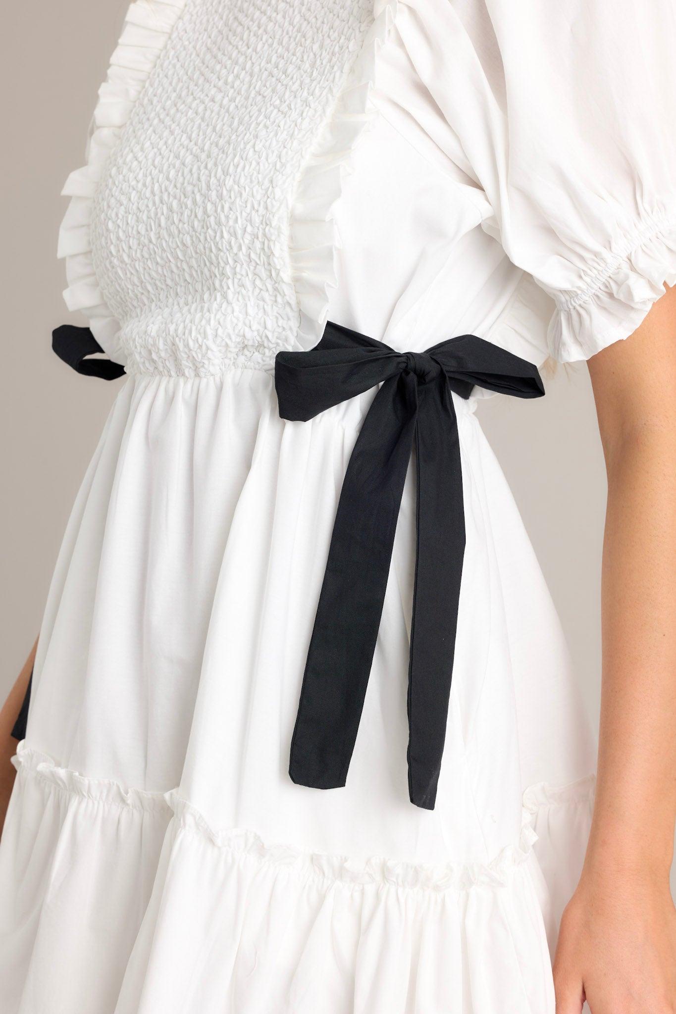 Decision Made 100% Cotton Ivory Puff Sleeve Mini Dress Product Image