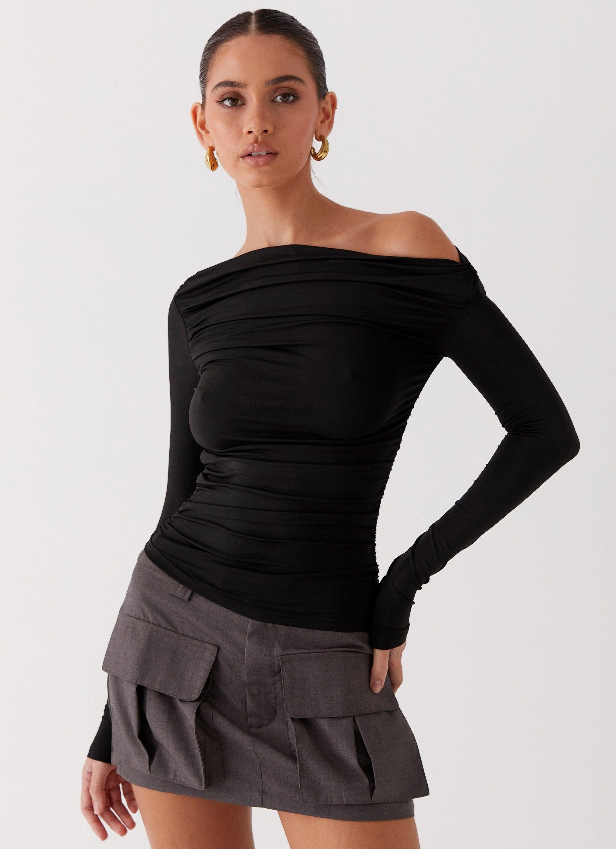 Seraphina Long Sleeve Top - Black Product Image