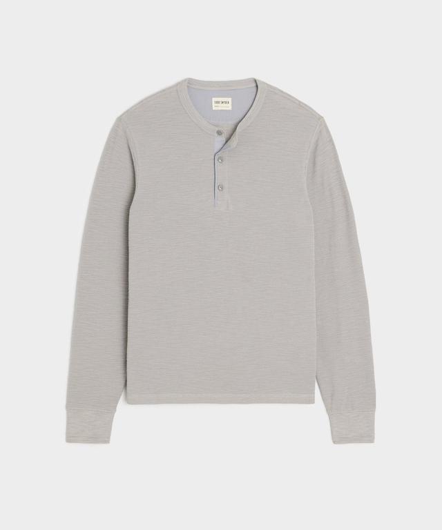 Lightweight Mini Waffle Henley in Graystone Product Image