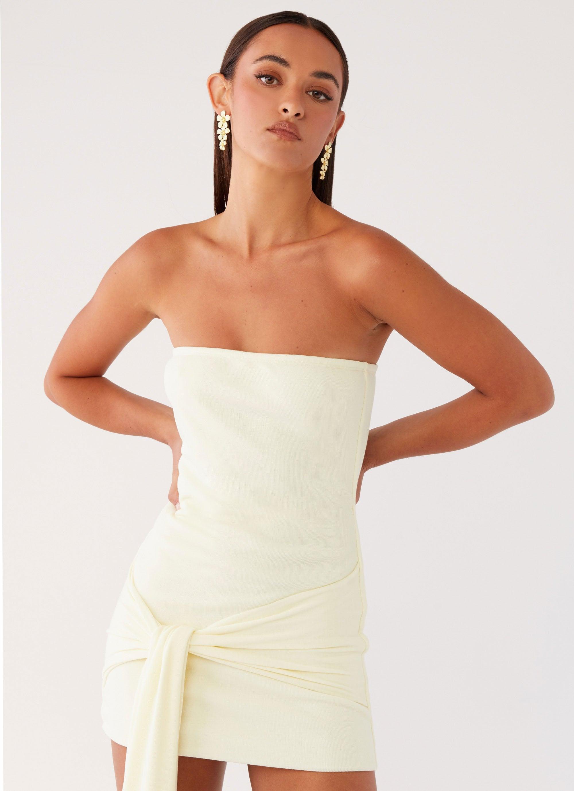 Eternal Gaze Strapless Wrap Mini Dress - Ivory Product Image