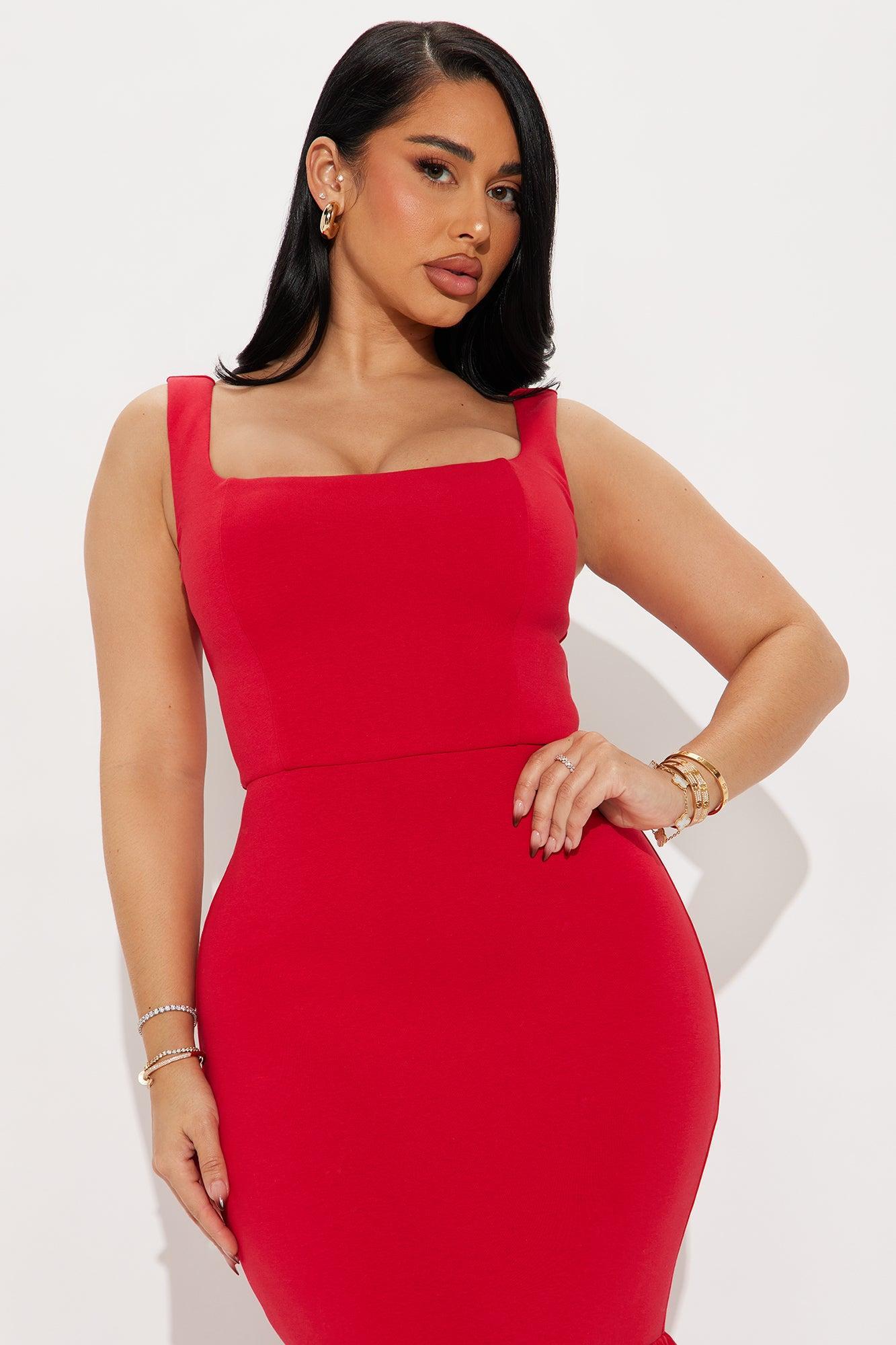 Monica Bubble Maxi Dress - Red Product Image