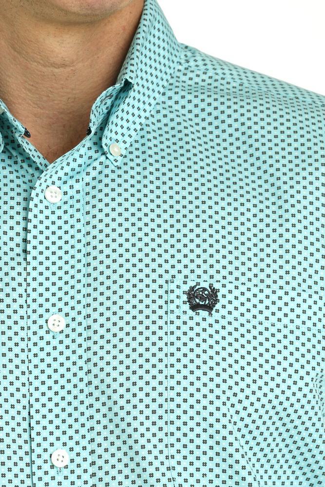 Cinch® Men's L/S Turquoise Geo Print Button Shirt Product Image