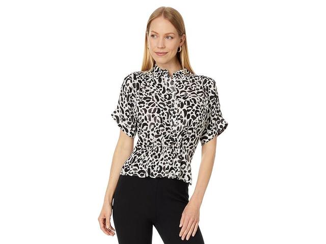 NIC+ZOE Onyx Animal Top Multi) Women's Clothing Product Image