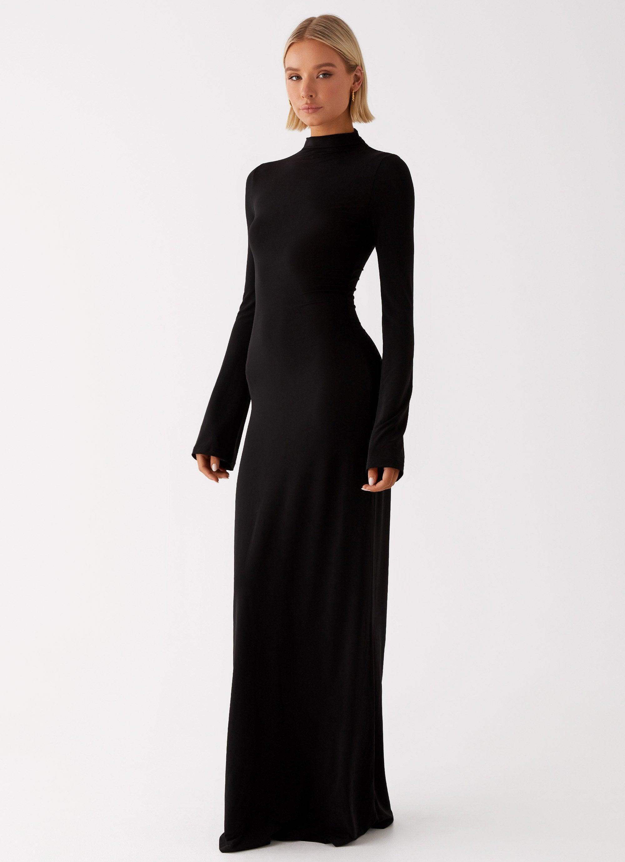 Brioni Long Sleeve Maxi Dress - Black Product Image