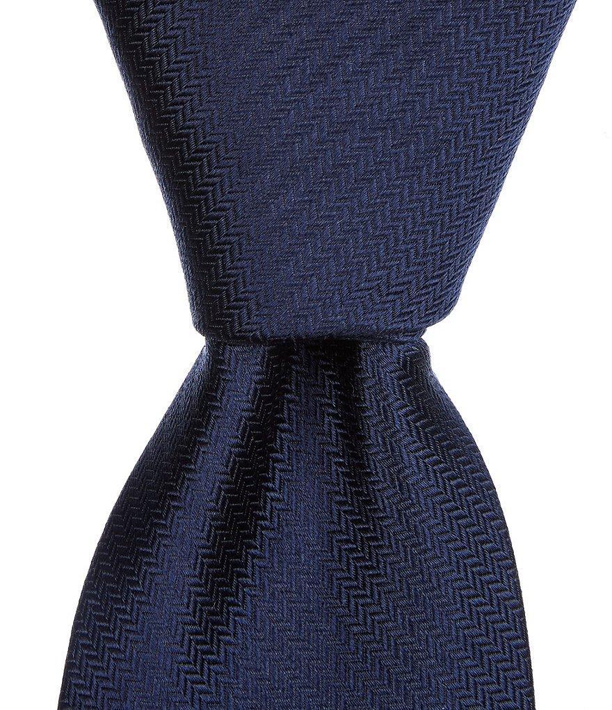 Cremieux Solid Chevron Textured 3 1/4#double; Silk Tie Product Image