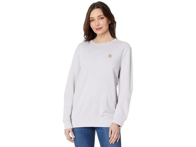 Carhartt Womens Relaxed Fit Midweight French Terry Crew Neck Sweatshirt Light Purple, Large - at Academy Sports Product Image