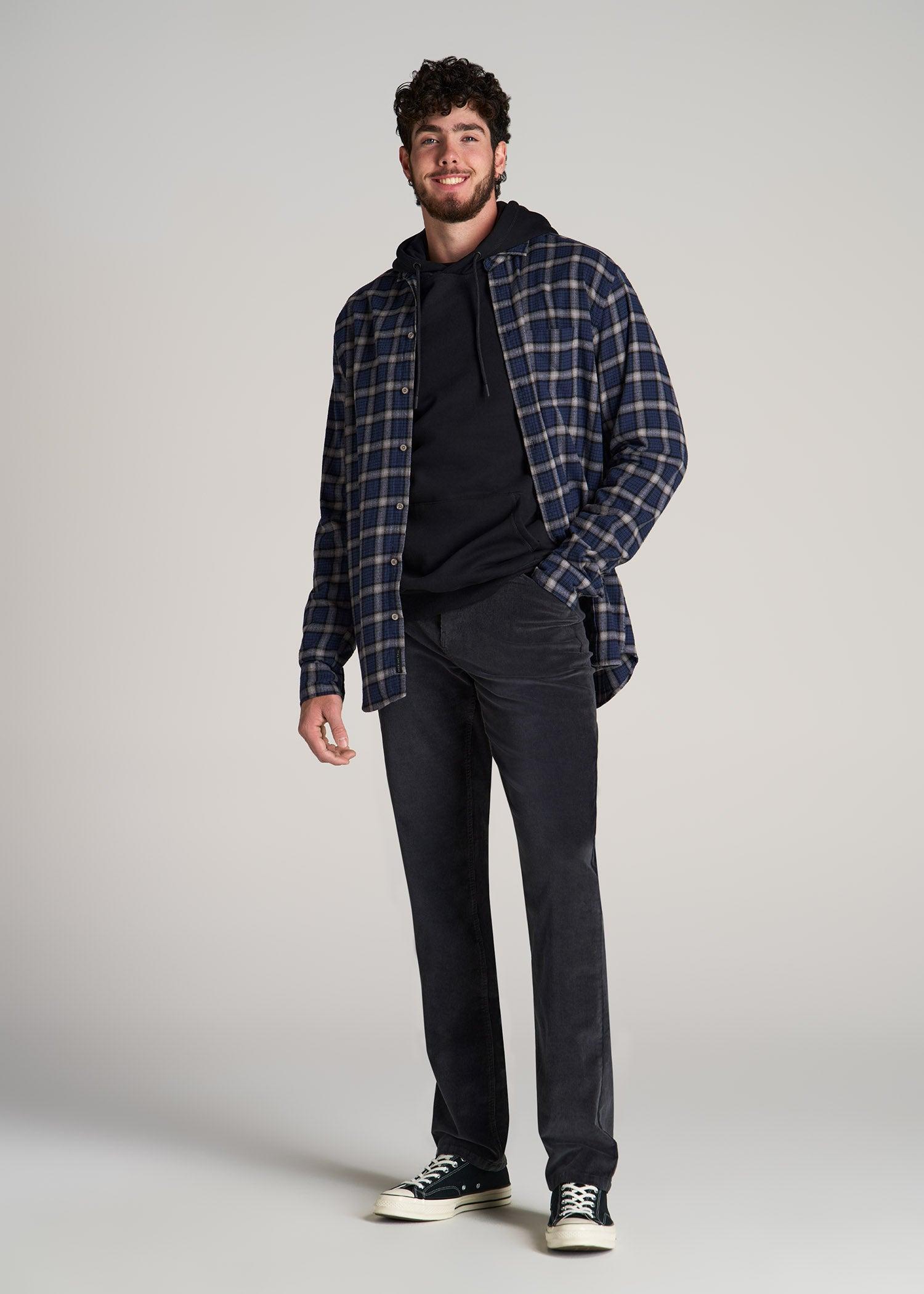 STRAIGHT-LEG Stretch Corduroy Pants for Tall Men in Iron Grey Male Product Image