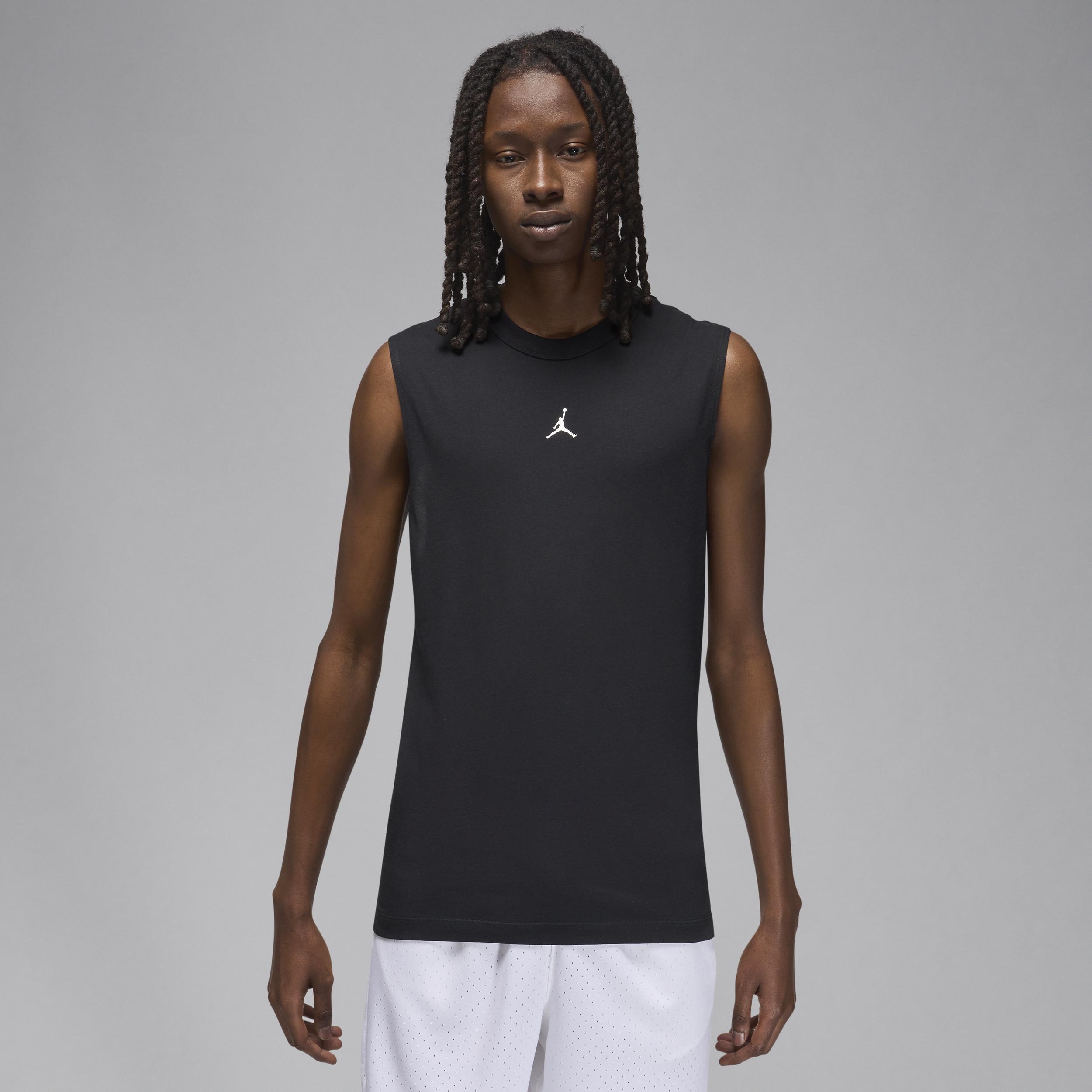 Jordan Mens Dri-FIT Sport Sleeveless T-Shirt - Black/White Product Image