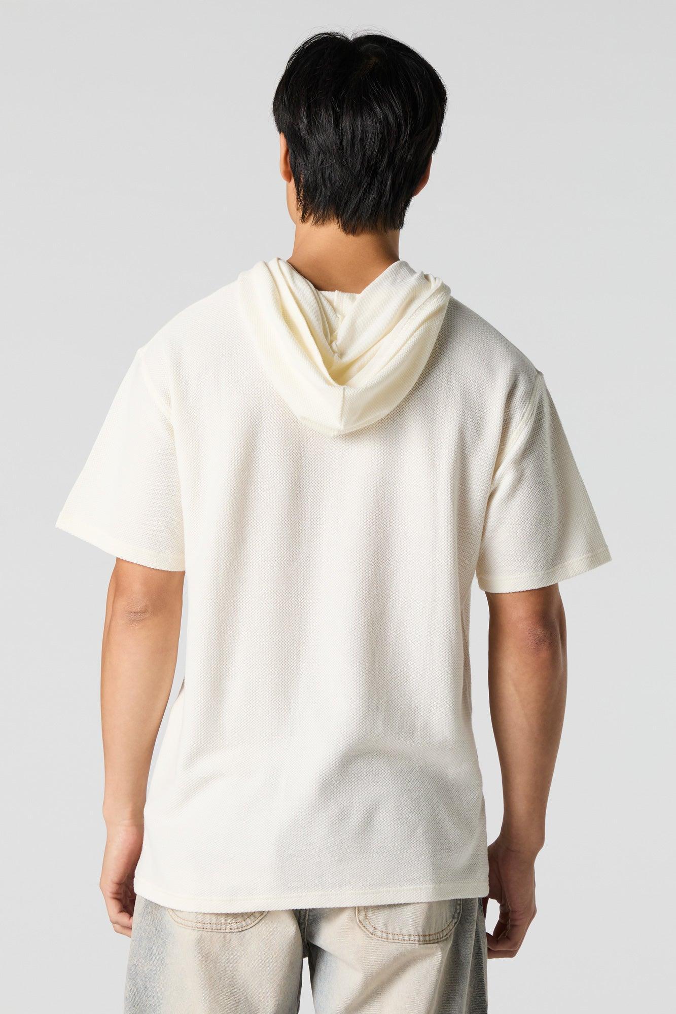 Textured Short Sleeve Hoodie Male Product Image