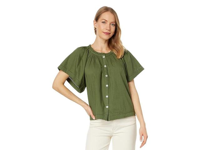 Lilla P Flutter Sleeve Button-Down Women's Clothing Product Image