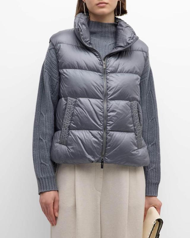 Chain-Trim Puffer Vest Product Image