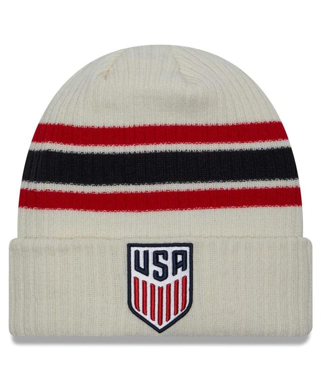 Youth Boys and Girls Cream Distressed Usmnt Vintage-Like Cuffed Knit Hat Product Image