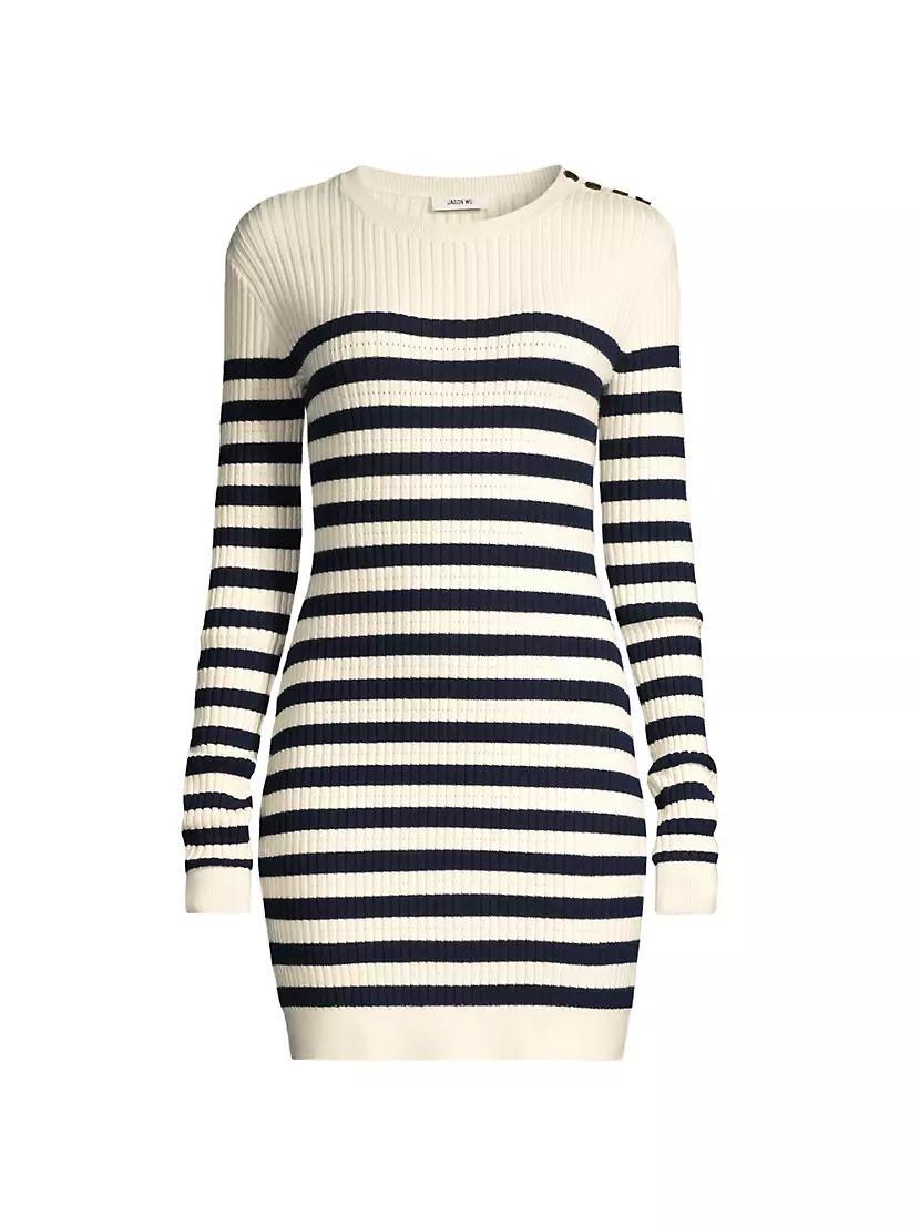 Striped Merino Wool Knit Sweaterdress Product Image