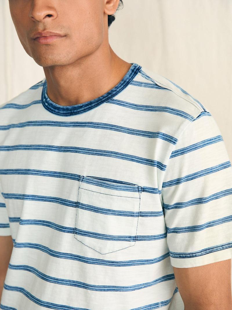 Short-Sleeve Indigo Pocket Tee - Indigo Tide Stripe Product Image