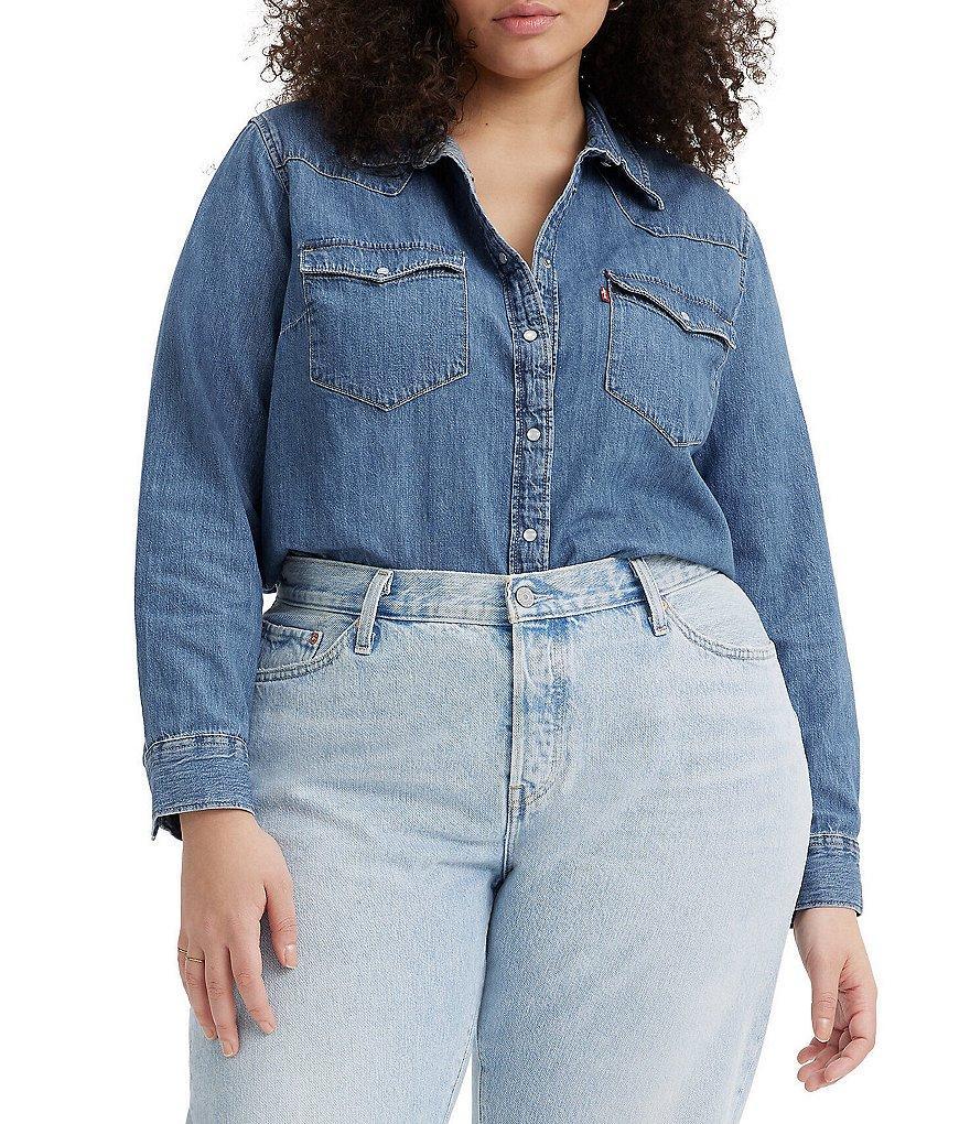 Levi's Plus Size Button Front Long Sleeve Western Top Product Image