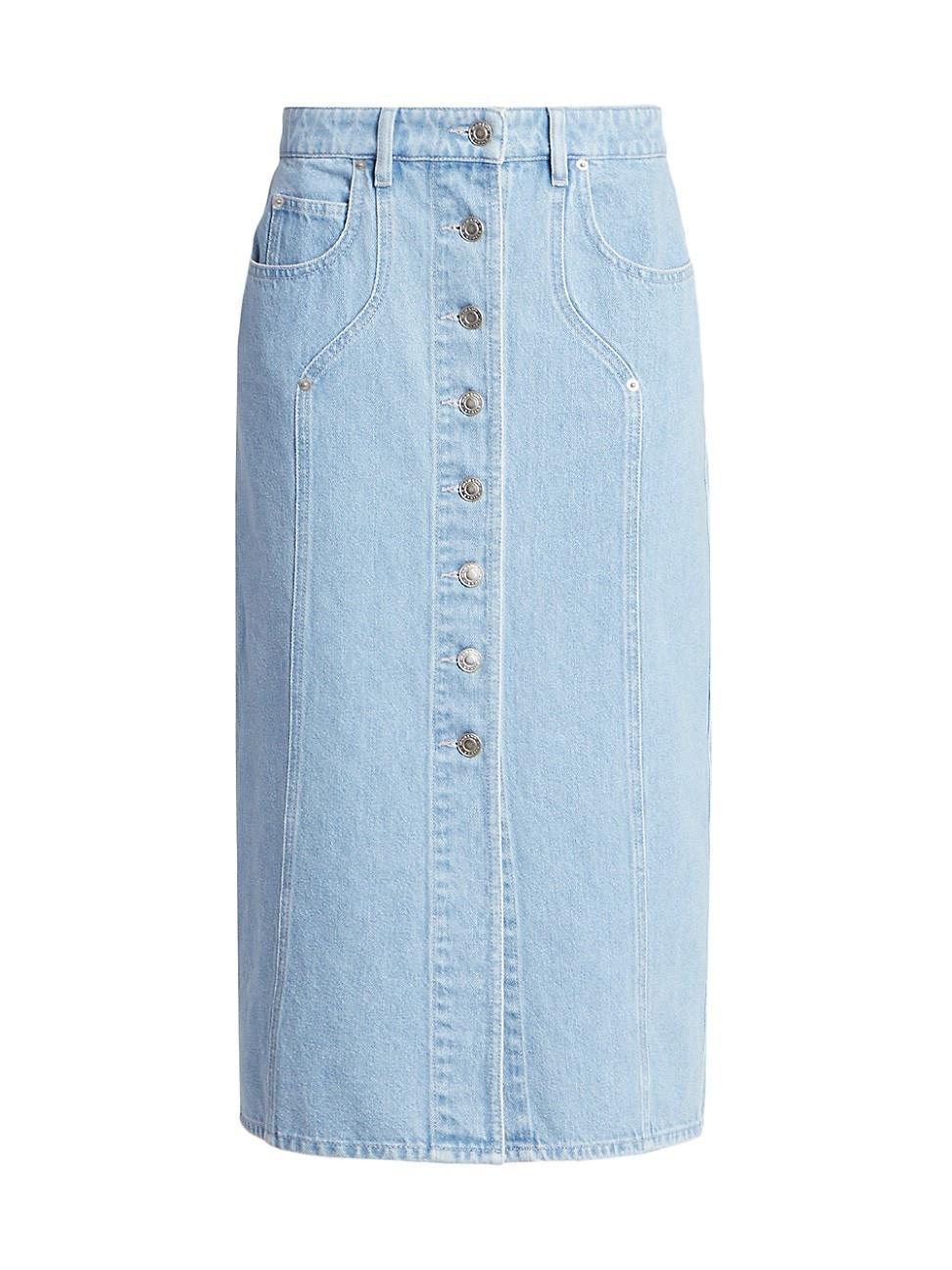 Womens Vandy Denim Button-Front Skirt Product Image