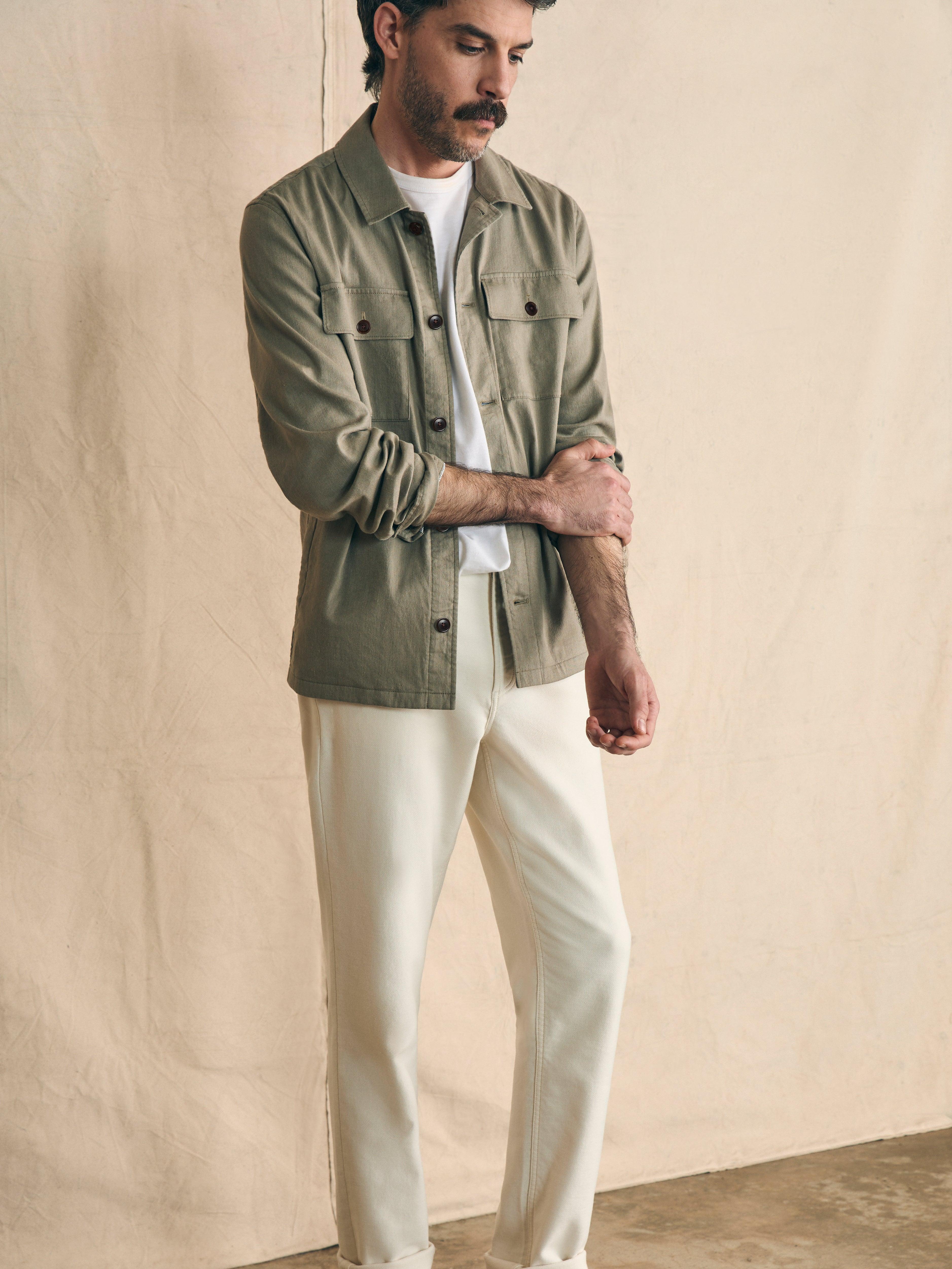 Movement™ Flex Linen Shirt Jacket - Olive Isle Male Product Image