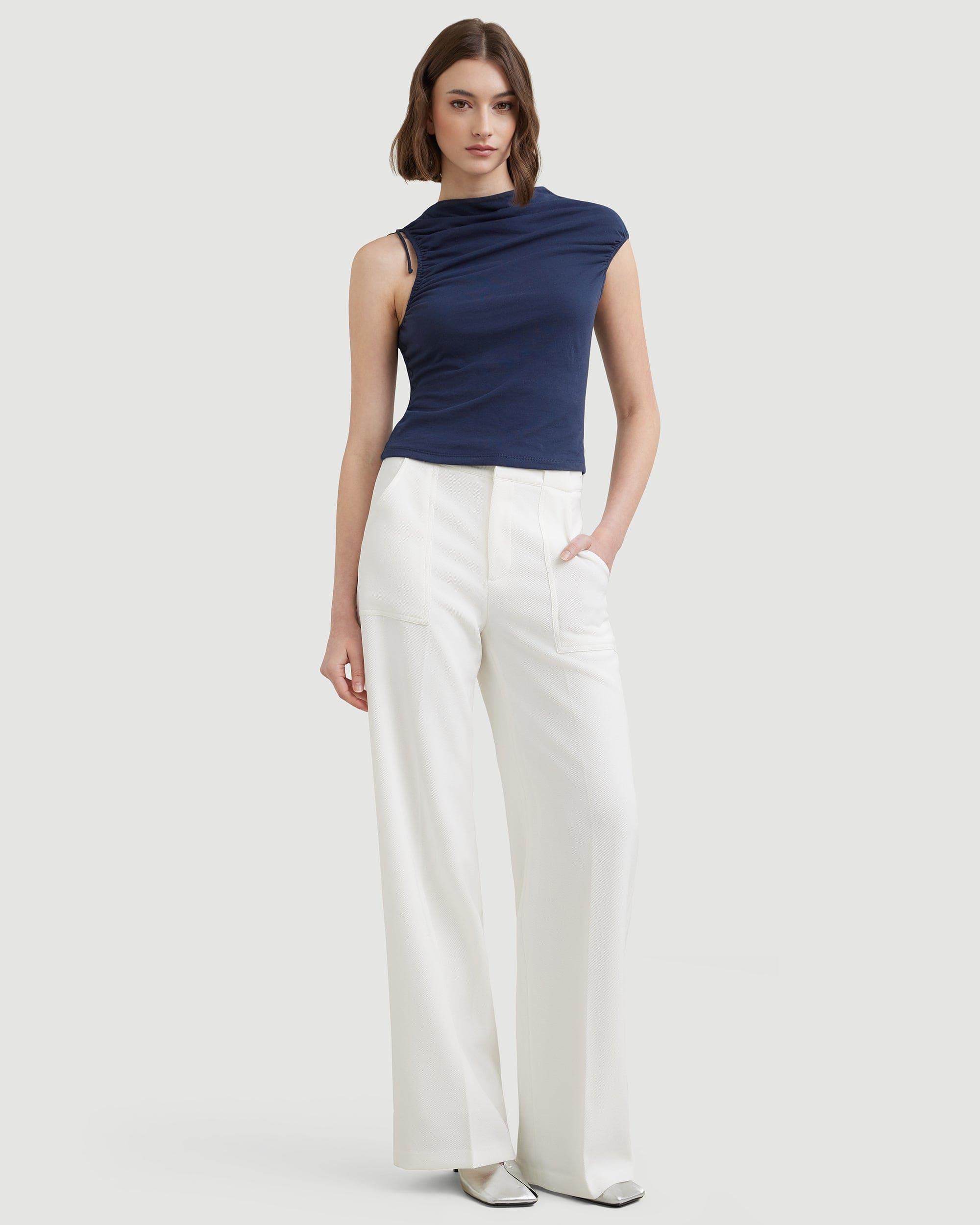 Delphine Ruched Sleeveless Tee Product Image