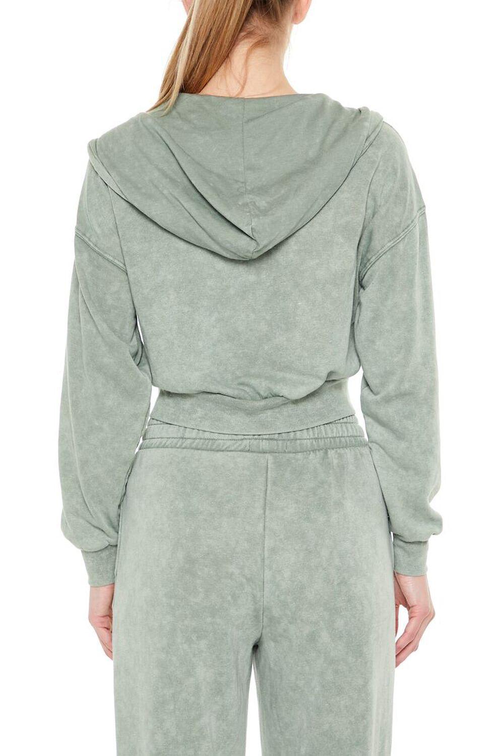 Cropped Cloud Wash Zip-Up Hoodie | Forever 21 Product Image