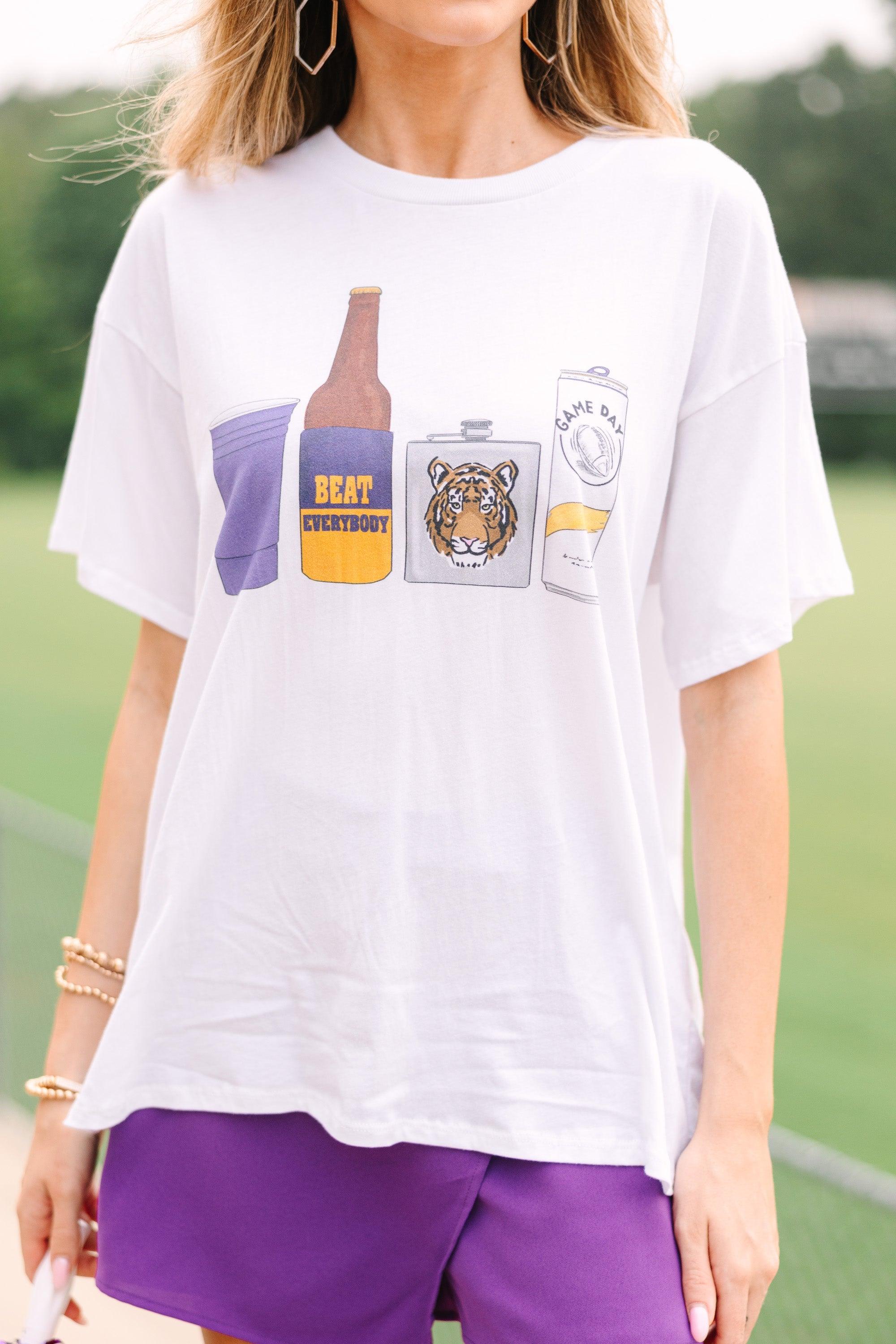 Drink Local Purple And Gold Gameday Graphic Tee Female Product Image